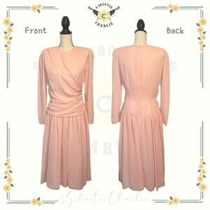 VTG Brenner Size 9/10 Maxi Dress Gown Pink Romantic Holidays A-Line USA Made